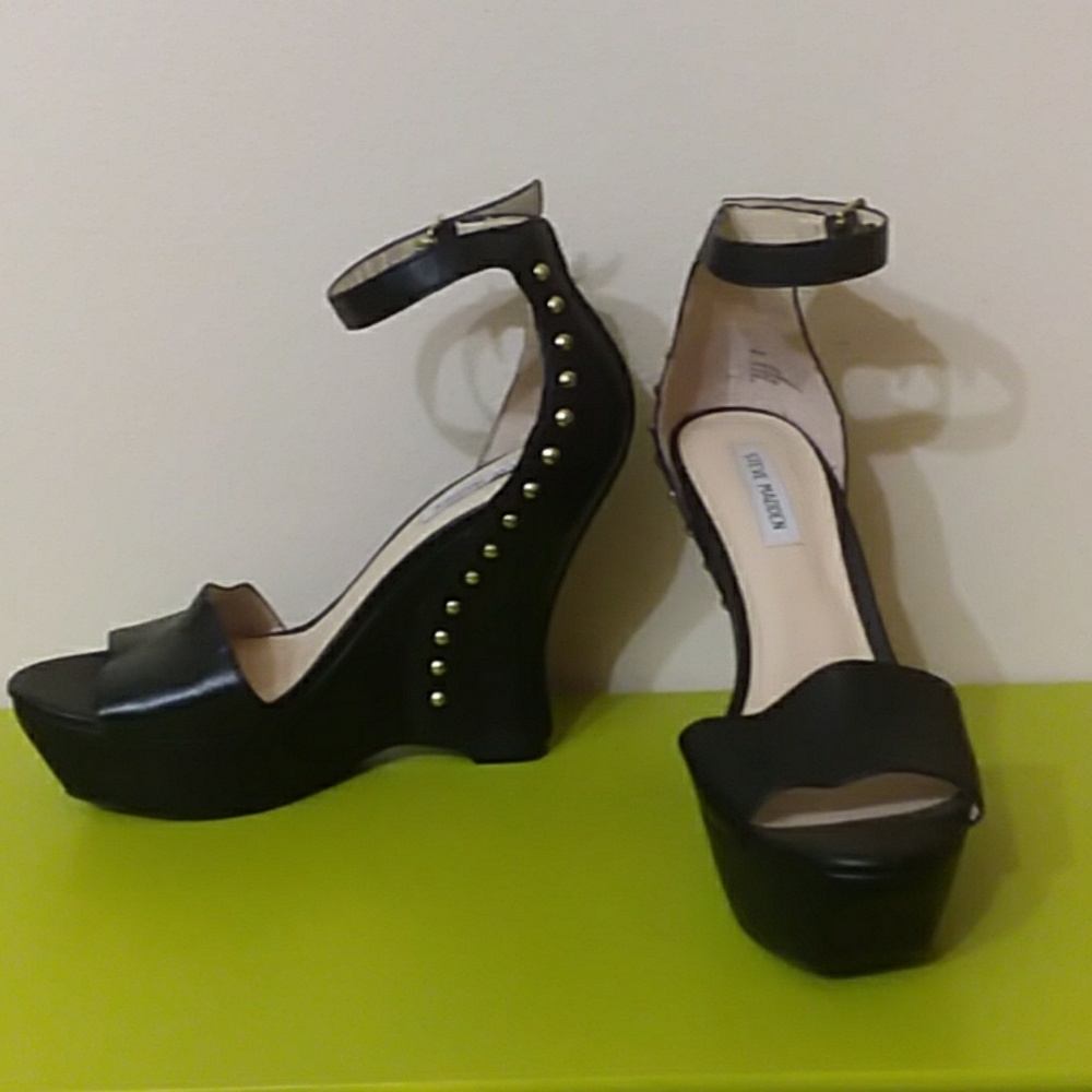 Steve Madden studded heels ankle strap leather